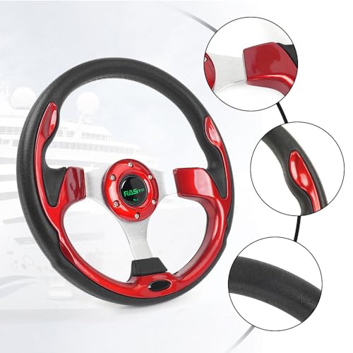 image for RASTP 12.6 Inch Boat Steering Wheel with 3/4“ Axle Marine Steering W