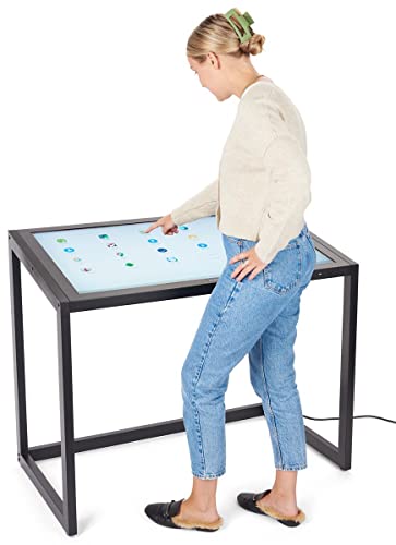 Displays2go 43\" Interactive Touch Desk with PCAP Touchscreen – Digital Display Desk, Wheelchair Accessible, Touchscreen Kiosk for Retail & Education – Black - Thumbnail 6