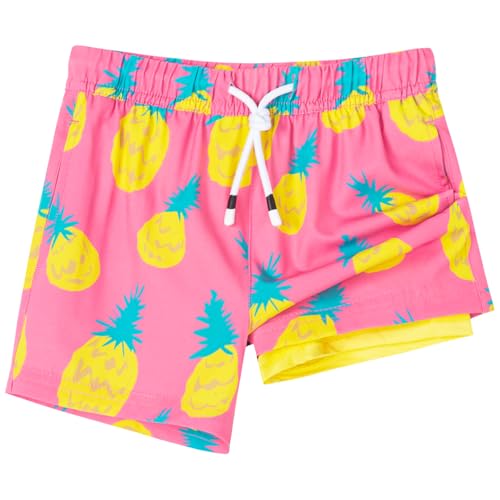 Image of SURF CUZ Boys Swim Trunks with Boxer Brief Liner Toddler Boy Stretch Swimsuit Shorts Quick Dry Swimming Trunks Bathing Suit