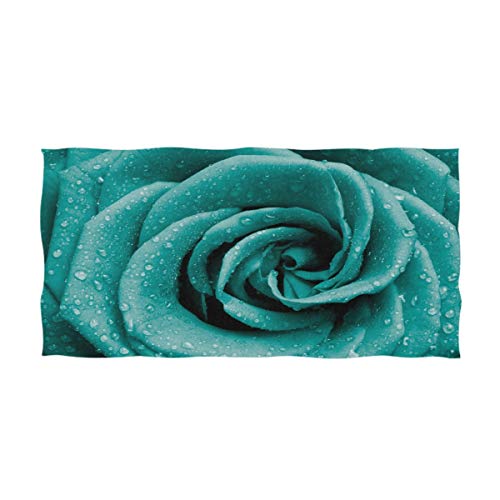 ALAZA Hipster Turquoise Rose Petals Ultra Soft Hand Towel Wash Cloths for Bath, Hotel, Gym, Spa, Beach and Exercise(16