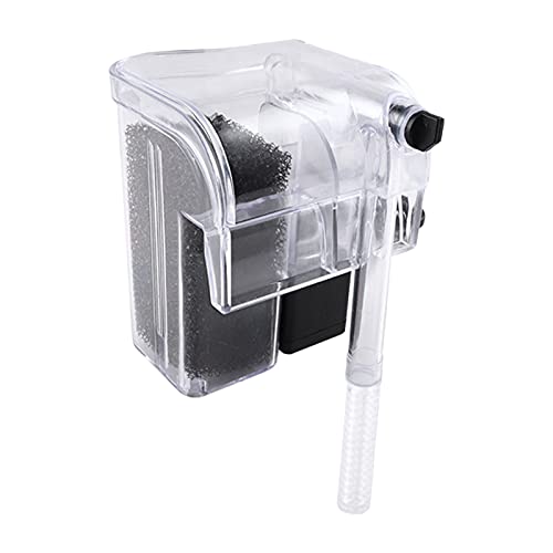HOUSEEN Fish Tank Water Filter, Plastic Transparent Waterfall Hang On Filter External Oxygen Pump Water Filter for Aquarium Fish Tank Water Filter