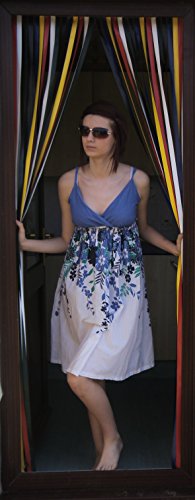 Holland Plastics Original Brand Heavy Duty Bug Fly Strip Door Blind -100Cm Wide.Complete with self Adhesive Fitting Hooks for uPVC Door Frames 'Traditional Multi'