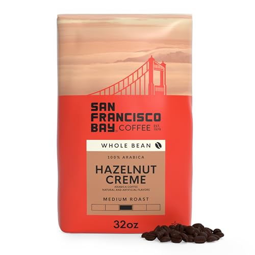 San Francisco Bay Coffee - Flavored Medium Roast Whole Bean Coffee - Hazelnut Crème (2 lb bag)