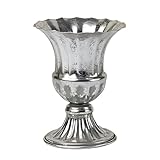 Silberne Pflanzgefäß-Urne, Eisen-Blumentopf, schicke griechische Vase für Heimdekoration, Hochzeitsdekoration