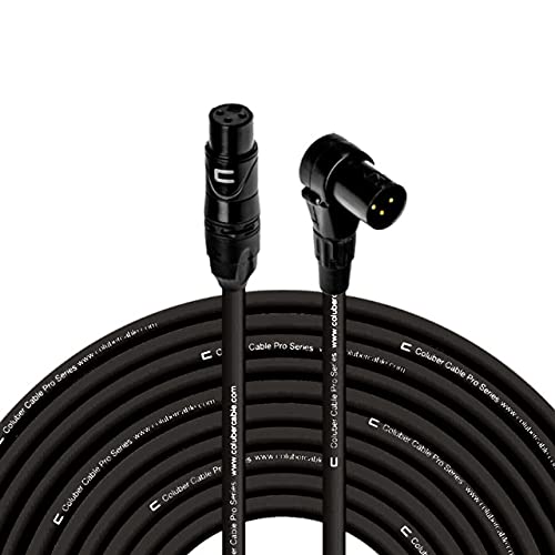 Balanced XLR Cable Female to Right Angle XLR Male - 100 Feet Black - Pro 3-Pin Microphone Connector for Powered Speakers, Audio Interface or Mixer for Live Performance & Recording