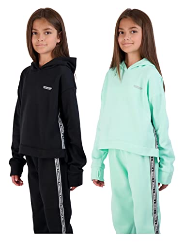Hind Girls Jogger Sets 4 Piece Active Fleece Hoodies And Joggers Sweatpants For Girls Athletics (Light Blue-Black, 6X) #TOP1