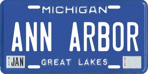 VINTAGE-PLATES Ann Arbor Michigan Aluminum License Plate