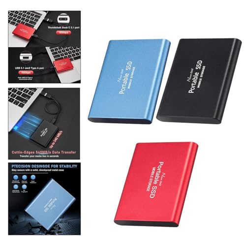 Image of SSD USB 3.1 External Solid State Drive 500GB Blue Portable High Speed Storage Hard Disk for PC Laptop Mac Smart TV Gaming Console