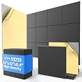 20 Pack Acoustic Panels with Self Adhesive, 12" X 12" X 0.4" High Density Sound Proof Foam Panels for Walls, Soundproof Wall Panels, Square Sound Absorbing Panels for Home Studio Office Decor - Black