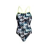 Funkita Ladies Damen One Piece Single Strap Badeanzug (AUS 10 / DE 36, Bone Head)