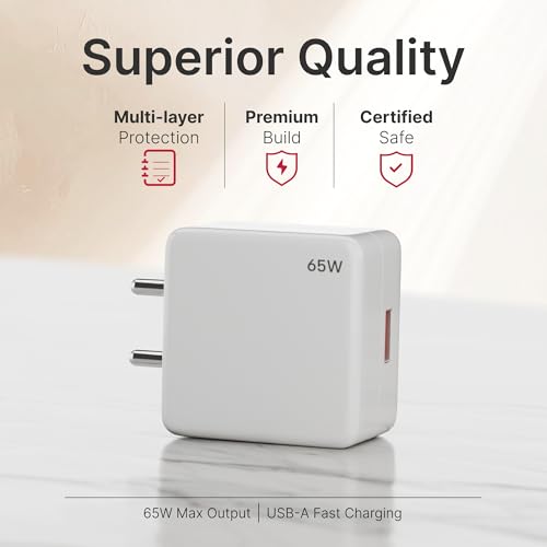 Image of GiGreen 65W Charger Warp /Dash Adapter with Type C Cable Compatible for Oneplus 15,15R,13,13R,13S,12,12r,11,11r,10 pro,Nord 5,4,3,Ce5,Ce2 Lite, Nord Ce4 by AILKIN