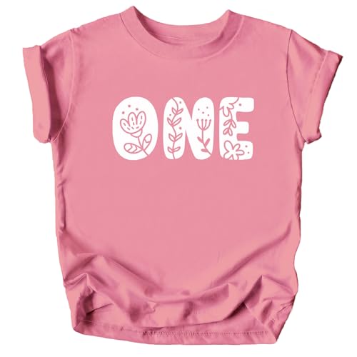 Image of Floral Numbers Ages 1-7 Birthday Girl Shirt for Baby & Toddler Youth Girls