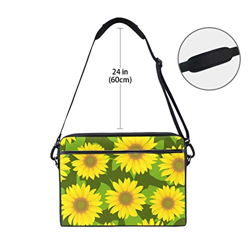 Funda para portátil de 14 y 15.4 pulgadas acolchada e impermeable con girasoles amarillos 6