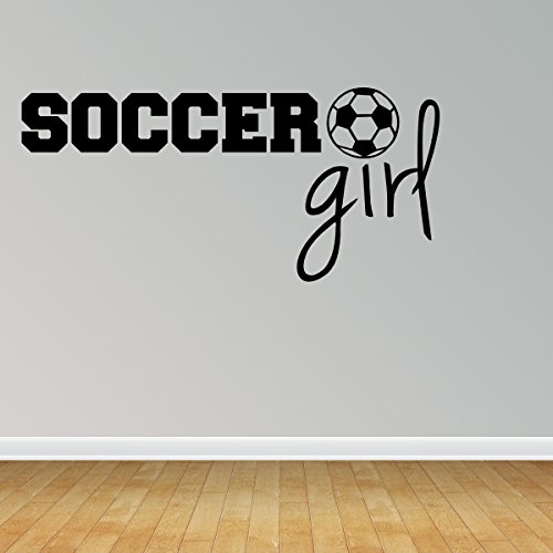 Empresal Soccer Girl Wall Decal Quote Sports Power Vinyl Sticker Ball For Home Decor Or Girls Bedroom Sign Words Lettering #TOP1