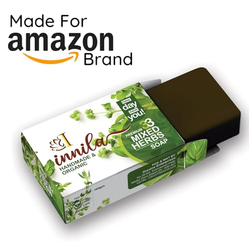 Innila Mixed Herbs Kuppaimeni Soap Handmade With 33 Mixed Herbs | Cold Processed Bath Soap | Handmade With Natural Ingredients & Spices - 100GM (Pack of 4)