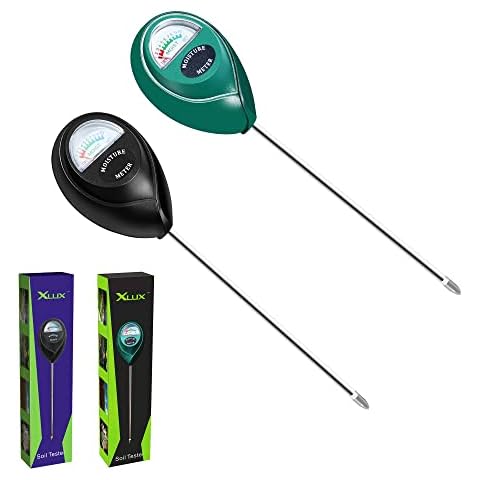 Soil Moisture Meter Sensor, Water Monitor Indicator Sensor, Hygrometer for Outdoor Indoor Large Pot Plants, Black and Green, 2 Pack Cover