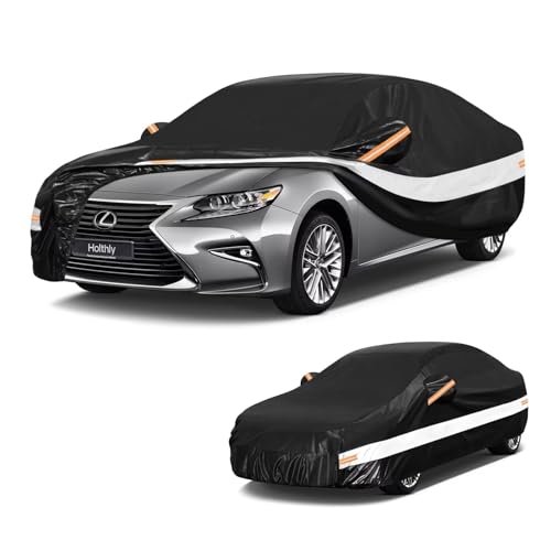 Image of 10 Layers Car Cover Custom Fit for Lexus ES ES350 ES300 ES300h ES350e ES500e(2012-2026), Waterproof All Weather for Automobiles, Outdoor Full Cover Sun Dust Rain Protection with Cotton. Black