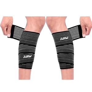 Luwint 2 Pack Elastic Compression Bandage, Ankle Wrist Knee Calf Thigh Wraps Support for Sports Gym Weightlifting Workout Running Pain Relief