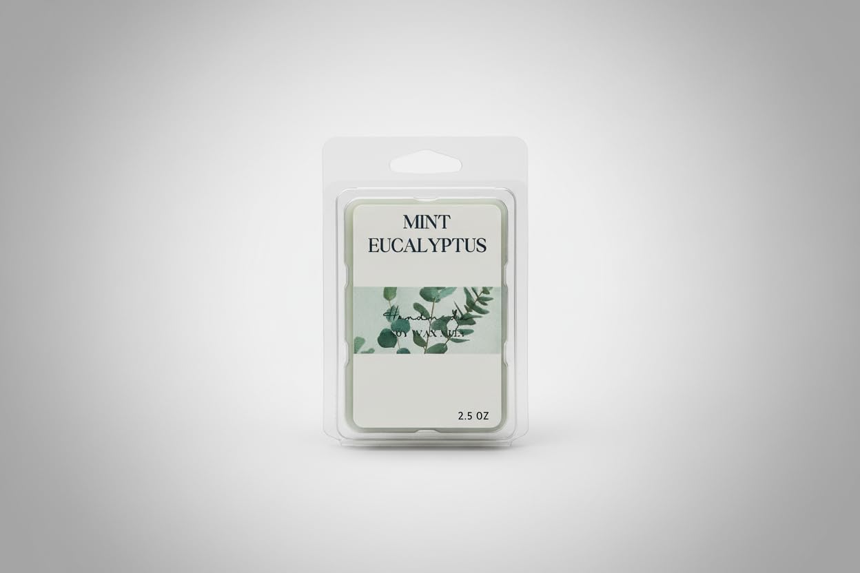 Mint Eucalyptus Soy Wax Melts - 2.5 oz Highly Scented Wax Cubes for Warmer, Long Lasting Home Fragrance, 6 Cubes