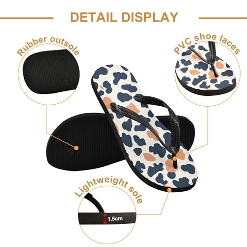 Black Brown Leopard Print Flip Flop Beach Summer Casual Sandal for Women & Men Shower Shoes 208607242