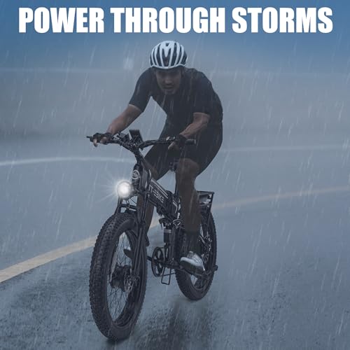 MTRSUE 10150W Dual Motor Electric Bike for Adults, 42MPH Charge Voltage 63 V Battery, 26"x4" Fat Tire Folding All Terrain Ebike, Full Suspension Electric Bicycle with Shimano 7-Speed Gear