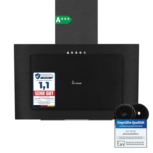 KKT KOLBE | Hotte aspirante 60 cm | Noire | Évacuation et recyclage | Hotte inclinée sans tête | Acier inoxydable | Commande par boutons | VTH6004S