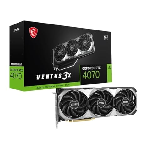 MSI GeForce RTX 4070 VENTUS 3X E 12G OC Q[~OOtBbNJ[h - 12GB GDDR6X PCI Express Gen 4 192rbg 3x DP v 1.4a HDMI 2.1a (4K & 8K HD