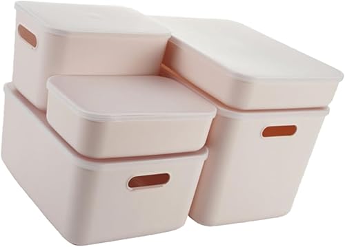 DOITOOL Caja de almacenamiento de 5 piezas, caja de almacenamiento de plástico para guantes, cajas de almacenamiento de ropa, cajas de plástico con