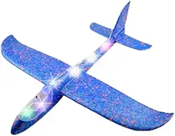 Avião Planador Aeromodelo Arremesso Led Azul