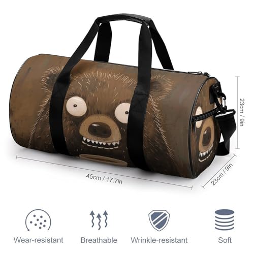 Travel Duffle Bag White Tooth And Bear Weekender Bags for Women Large Capacity Travel Overnight Bags Foldable Carry On Tote Bags Lightweight Sport Gym Bag For Travel/Gift2
