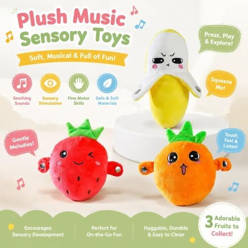 Interactive Musical Sensory Plush Fruit Style Toy with Sound, Rechargeable (Banana) - 4