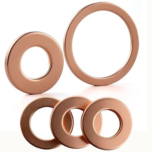 Mdingbao-V[bV[ M5-M34 Boat Flat Solid Copper Washer Crush Sealing O-Ring Seal Spacers Gasket Washers, Ƒϋv(M8x13x1.5(3
