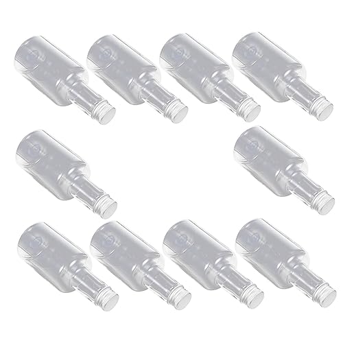 Ciieeo Set of 10 Pet Plastic Bottles Caps Juice Containers for Home Leakproof for Water Soda Juice