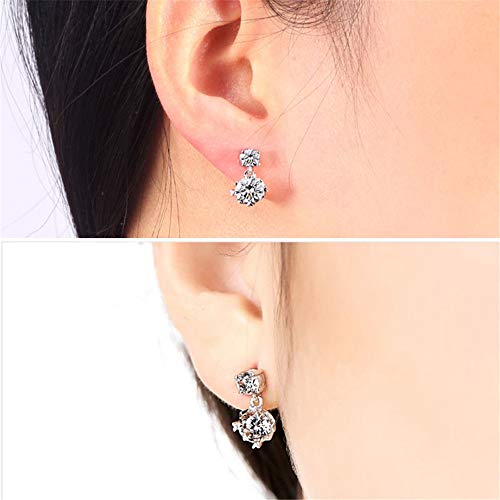 Boucles d'oreilles de mariage Waqih en zircon brillant pour femmes - 4