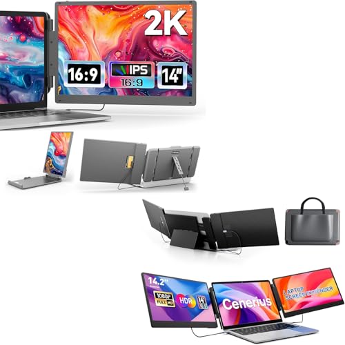 Image of Cenerius 2K Ultra-Clear Laptop Screen Extender and Triple Screen Monitor Extender