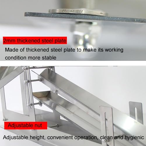 Máquina separadora de yema de huevo, canal ajustable para una separación eficiente, maneja 30 kg/hora con bandeja deflectora, perfecta para panaderías y cocina casera