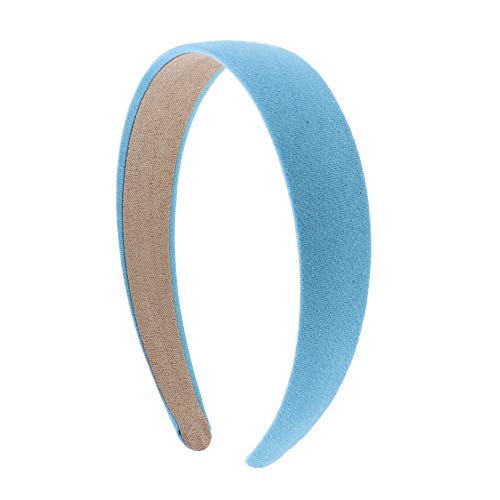 1 Inch Wide Suede Like Headband Solid Hair Band For Women And Girls (Light Blue) #TOP21