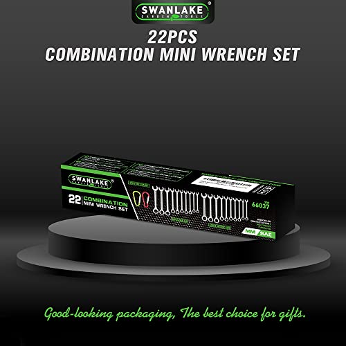 Swanlake 22Pcs Midget Wrench Set, Mini Combination Wrench Set,Small Wrench Set, Metric & Sae, 20-Piece, 4-11Mm & 5/32'' To 7/16'' #TOP7