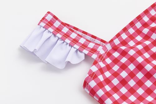 LIZENS Girls Plaid Swimwear Two Piece Trim Swimsuit 2-12 Toddler Beach Bathing Suit for Kids4