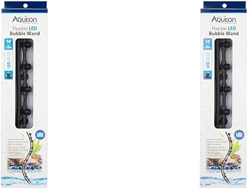 Aqueon Fish Tank - Varita de luz LED flexible para acuario y burbujas, azul, 14 pulgadas (paquete de 2)