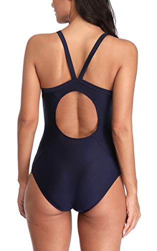beautyin Women's One Piece Swimsuits Water Aerobics Athletic Swimming Suits Navy