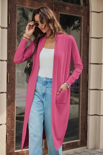 Image of GRACE KARIN Essential Solid Open Front Maxi Long Knitted Cardigan Sweater for Women