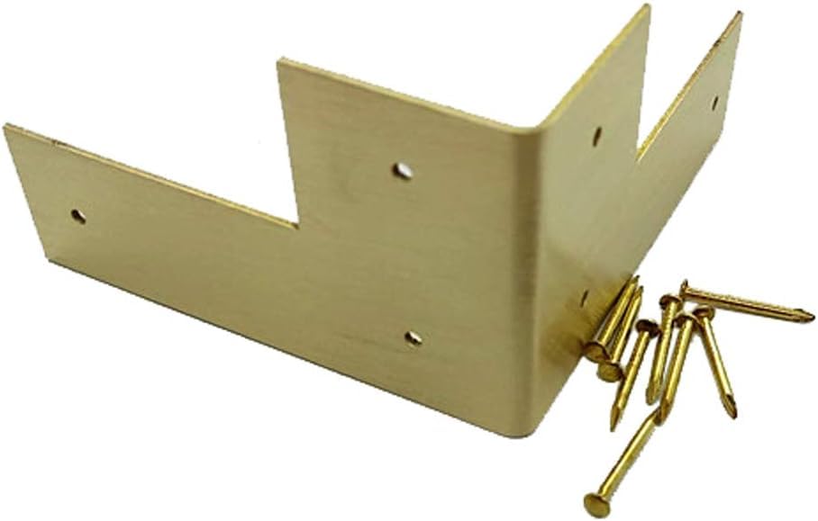 Tirantes Protectores de Esquinas de latón Puro Antiguo | Muebles clásicos de bronce antiguo, mesas y sillas, gabinete, protector de esquina, cubierta de borde(Gold)