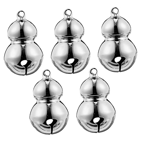 VICASKY 5Pcs Gourd Shape Pet Bells for Collar Christmas Tree Ornaments Crisp Sound for Pet Training and Holiday Decor present and Friends