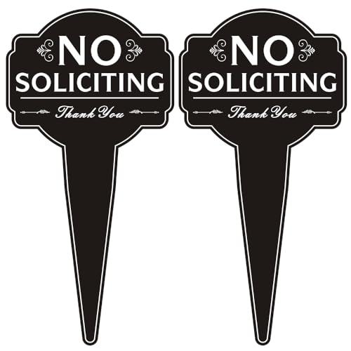 No Soliciting Sign for House, No Soliciting Yard Signs, 11.8"x5.9",