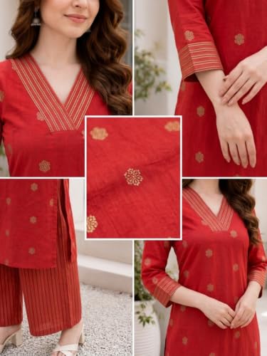 Image of Celary Women's Kurtas & Kurtis|Printed Straight Kurti with Palazzo Pants|Ethnic Kurti Set for Woman|Casual Suit Set for Women with Size S to 3XL|Stylish Dress for Woman