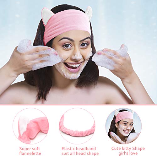 face mask mixing Bowl set,10 in 1 Cat Shape Headband Spray Brush Stick Spatula Puff Measure Spoon Lady face Skin Care Mask Mixing Tool Sets - Thumbnail 3