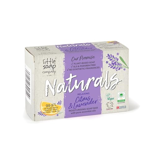 Little Soap Company Naturals Range - Bar Soap | Vegan, Cruelty Free, No SLS or Parabens, Refreshing Cleansing Soap bars, Natural Eco Friendly Body & Hand Soap, 100g (Citrus & Lavender)