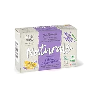 Little Soap Company Naturals Range – Bar Soap | Vegan, Cruelty Free, No SLS or Parabens, Refreshing Cleansing Soap bars, Natural Eco Friendly Body & Hand Soap, 100g (Citrus & Lavender)