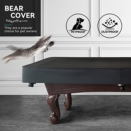 Heavy Duty Leatherette Billiard Pool Table Cover, Waterproof & Tearproof Cover for Pool Table 7/8/9FT (Black Charcoal/Matte, 8FT-(100"LX 56"WX 8“H)) - Image 4
